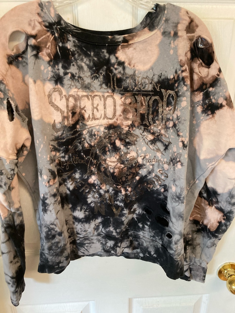 Affliction Black & Beige Tie-Dye Logo Sweatshirt